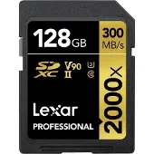 Lexar PROFESSIONAL 2000X SDXC 128GB UHS-II U3 V90 SD Kaart