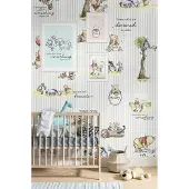 Komar Fotobehang Winnie De Pooh Stripes - Beige - 2,80m X 200cm