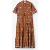 Sissy-Boy Bruine Maxi Jurk Met Palm Print | Maat: XS