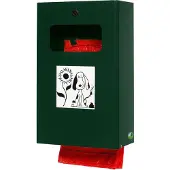 VAR Dispenser voor hondenpoepzakjes afsluitbaar incl. binnenwerk uitgifte zakjes, mosgroen