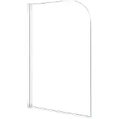 Linie Palma enkele badwand 80 cm helder glas mat wit profiel