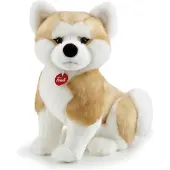 Trudi - Classic Knuffel Hond Akita Ascanio 27 cm - Handgemaakt in Italie - Pluche knuffel - Zacht en realistisch - Knuffeldier voor jongens en meisjes - Lichtbruin Wit - Maat M