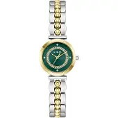 GUESS Analoog horloge 'LEENA' goud / groen / zilver