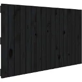 vidaXL Wandhoofdbord 108x3x60 cm massief grenenhout zwart