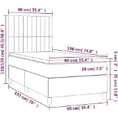 vidaXL Boxspringbed met matras, donkerblauw, 90x190 cm, fluweel