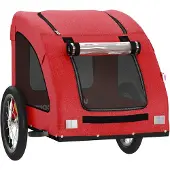 vidaXL Hondenfietstrailer oxford stof en ijzer rood