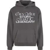 Mister tee Sweatshirt 'Make It Legendary' donkergrijs / wit