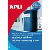 Agipa weerbestendige folie-etiketten, 99,1 x 67,7 mm, wit