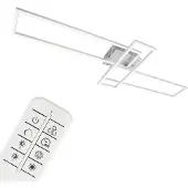 Briloner LED-plafondlamp 3154-018, dimbaar, chroom / zilver, Woon-/ Eetkamer, metaal, Modern, LED plafondlamp