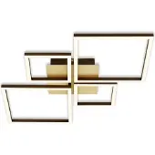 Briloner LED-plafondlamp, in verschillende stappen dimbaar, kantelbaar, warmwit licht, geheugenfunctie, goudkleurig, 75 x 47 x 7,3 cm