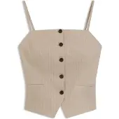 HUGO Slim-fit top in giletstijl met glinsterende krijtstrepen Maat 36