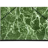 Exacompta Tekenmap gemarmerd vernist papier met elastieken 32x45 - A3 - Groen - 632E