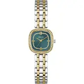 GUESS Analoog horloge 'Hazel' goud / donkergroen / zilver