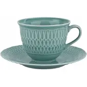 Witek Home Sofia Groene Porseleinen Kop in Schotel Set 250ml