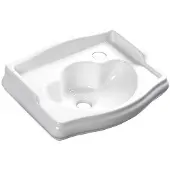 Hak Kerasan RETRO keramische wastafel, 41x30 cm, met aansluiting voor de kraan aan de rechterkant, zonder overloop, wit