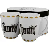 Duo 2x Mokken Classic Cats Porselein 380 ml