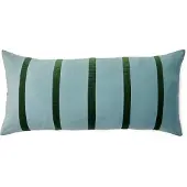 Essenza Isole sierkussen groot - lichtblauw - 100% katoenfluweel - 40 x 90 cm