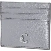 Coccinelle Leren kaarthouder C-Me Document Holder Grained Leather Steel zilverkleurig
