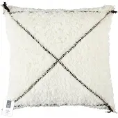 Intesi Decoratief Sherpa kussen met zwart patroon - 40x40cm