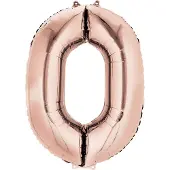 Amscan Cijferballon 0 - Rosegoud - 40 cm - Anagram