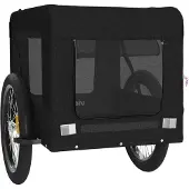 vidaXL Hondenfietstrailer oxford stof en ijzer zwart
