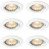 QAZQA Set van 6 moderne inbouwspots wit kantelbaar GU10 50mm - Edu