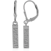 Cavill - Zilveren Oorbellen 925 Sterling Zilver Geplatineerd - Moderne Rechthoekige Oorbellen 33 mm - MONOSONO Collectie - Comfortabel & Stijlvol