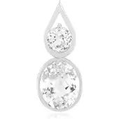 Cavill - Zilveren Hanger 925 Sterling Palladium - 3,53 ct Witte Kunziet Afghanistan - Druppel Ovaal Briljant Slijpsel - Elegant