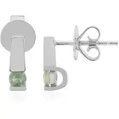 Cavill - Zilveren Oorbellen 925 Sterling met Palladium - Groene Tuléar Saffier Rond 0,255 ct - Minimalistische Elegante Studs voor Dames