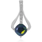 Cavill - Zilveren Geplateerde Hanger - 925 Sterling Zilver - Ethiopische Mezezo Opaal 1,66 ct - Cambodjaanse Zirkonia 0,11 ct - Elegant