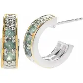 Cavill - 925 Sterling Zilver Oorbellen met 0,68 ct Braziliaanse Alexandriet - Palladium - 15 mm Ronde Oorstekers - Elegant & Tijdloos