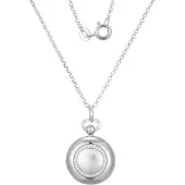 Cavill - Zilveren Halsketting - 925 Sterling Zilver - 31 Ronde Zirkonen uit Nigeria - 0,168 Ct - Elegante Pavé Ketting 45,7 cm