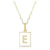 Cavill - Zilveren Halsketting 925 Sterling Zilver - Vergulde Letter E Hanger 23x11 mm - 45-50 cm - Elegante Dames Ketting - Modieus & Tijdloos