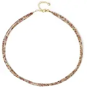 Cavill - Zilveren Halsketting - 925 Sterling Zilver Verguld - 42 921 ct Cambodjaanse Fancy Zirkonen - Verstelbaar Rond Design Warme Bruine Tinten