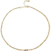 Cavill - Zilveren Halsketting - 925 Sterling Zilver Verguld - Kanariegele Zirkon 19 68 ct, Cognackleurige Zirkon 4 79 ct - Elegante Ketting 45 50 cm