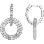 Cavill - Zilveren Oorbellen - 925 Sterling Zilver - Nigeriaanse Zirkonen 3,352 ct - Elegante Pavé Zetting - Rondgeslepen 27mm