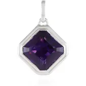 Cavill - Zilveren Hanger 925 Sterling Zilver - 3,94 ct Zambia Amethist Asscher - Paars - Modern Geometrisch Luxe Sieraad