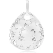 Cavill - Zilveren hanger 925 Sterling met I1 (G) Diamant 0,033 ct - Druppelvormige briljant geslepen hanger - Bezel zetting - Gerhodineerd zilver