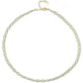Cavill - Verstelbare Halsketting 925 Sterling Zilver Verguld - 0,0257 ct Peridoot - 0,0441 ct Zirkon - Elegante Groene Ketting