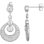 Cavill - Zilveren Oorbellen - 925 Sterling Zilver - Nigeriaanse Zirkonia 1 75 ct - Ronde Bezelzetting - Adela Collectie - Elegant & Tijdloos