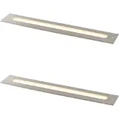 QAZQA Set van 2 moderne grondspots staal 50 cm incl. LED IP65 - Eline