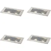 QAZQA Set van 4 moderne grondspots staal 2-lichts verstelbaar IP65 - Oneon