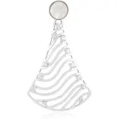 Cavill - 0,333 ct Welo-opaal en 0,403 ct Cambodjaanse Zirkonia hanger - 925 Sterling zilver - Platina verguld - Rond 6 mm - Elegant dames sieraad