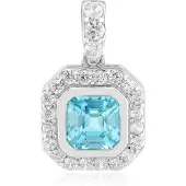 Cavill - Zilveren Hanger - 925 Sterling Zilver met Platina Coating - 1,585 ct Ratanakiri Zirkonia - Achthoek Asscher - 2,143 ct Totaal