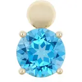 Cavill - Gouden Hanger 375 Geelgoud - 4,05 Ct Marambaia Blauwe Topaas Rond Facetgeslepen - Luxe Braziliaans Sieraad - Elegante Prongzetting