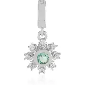 Cavill - Zilveren Hanger 925 Sterling Geplatineerd - 0 18 ct Russische Smaragd Rond - 8 Cambodjaanse Zirkon Elegant Groen