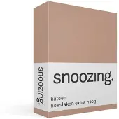 Snoozing katoen hoeslaken extra hoog - 80x200 cm - Eenpersoons - Mokka