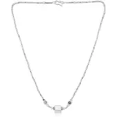 Cavill - Zilveren Halsketting 925 Sterling Zilver - Filigraan Vierkante Hanger 9x9,5 mm - 45,5 cm - Elegante Moderne Nan Collectie Ketting