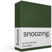 Snoozing percale katoen hoeslaken - 120x200 cm - Tweepersoons - Donker Groen