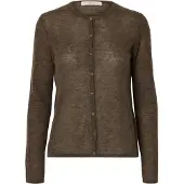 Selected Gebreid vest 'SLFSHIRLEY' chocoladebruin